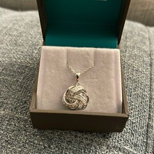 Sterling Silver Diamond Necklace